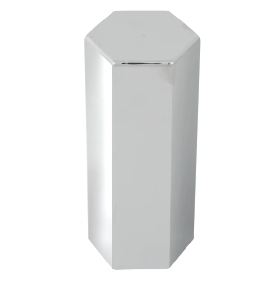 SCREW ON Hex Flat Top Chrome Plastic 33mm Lug Nut Cover 5" H(Packs of 10)