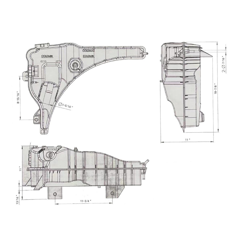 Pressurized Coolant Reservoir & Coolant Level Sensor For 2008-2017 Freightliner Cascadia