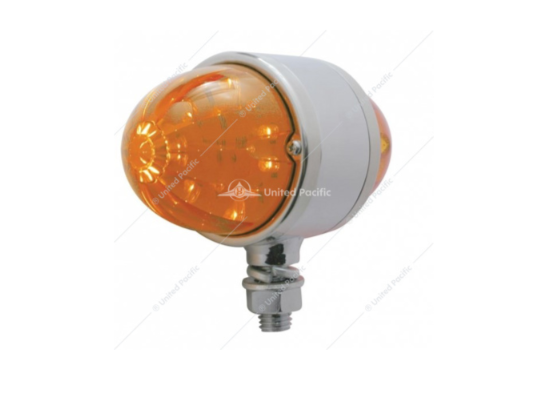 17 LED WATERMELON DOUBLE FACE LIGHT W/CHROME HOUSING - AMBER LED/DARK AMBER LENS