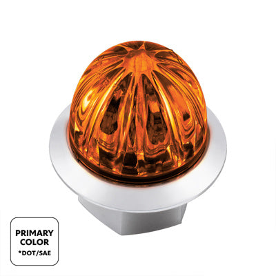 4 LED 3/4" MINI WATERMELON AMBER/BLUE LIGHT WITH CLEAR LENS (CLEARANCE/MARKER)