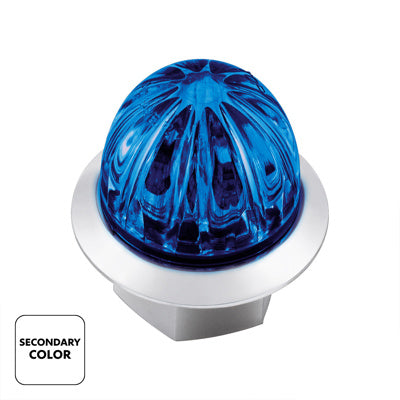 4 LED 3/4" MINI WATERMELON AMBER/BLUE LIGHT WITH CLEAR LENS (CLEARANCE/MARKER)