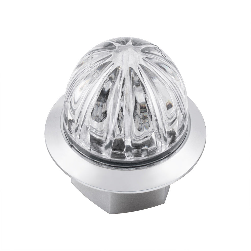 4 LED 3/4" MINI WATERMELON AMBER/BLUE LIGHT WITH CLEAR LENS (CLEARANCE/MARKER)