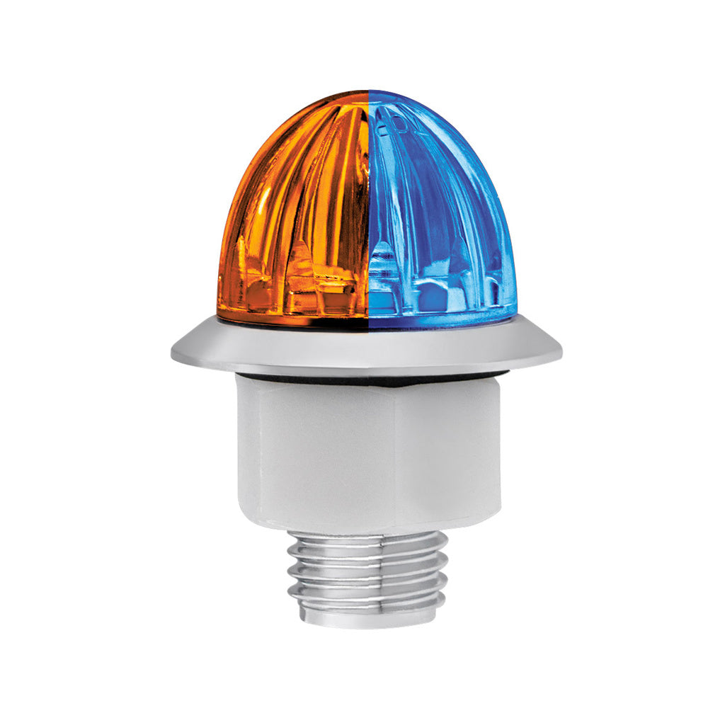 4 LED 3/4" MINI WATERMELON AMBER/BLUE LIGHT WITH CLEAR LENS (CLEARANCE/MARKER)