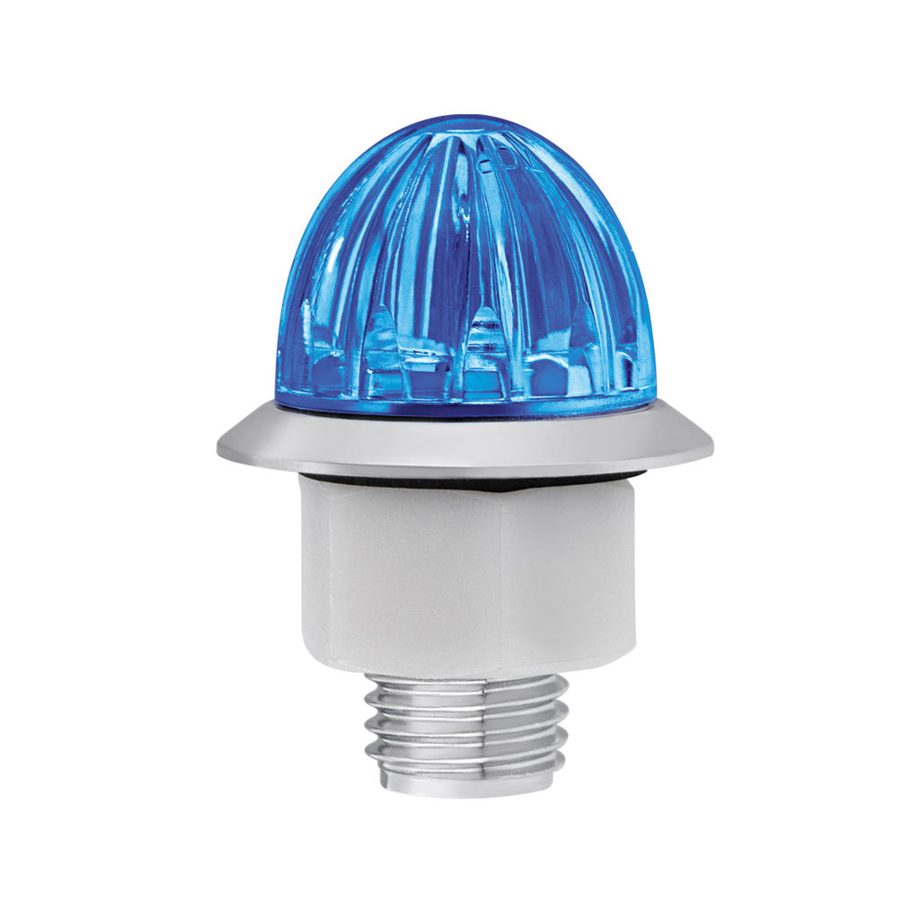 4 LED 3/4" MINI WATERMELON AMBER/BLUE LIGHT WITH CLEAR LENS (CLEARANCE/MARKER)