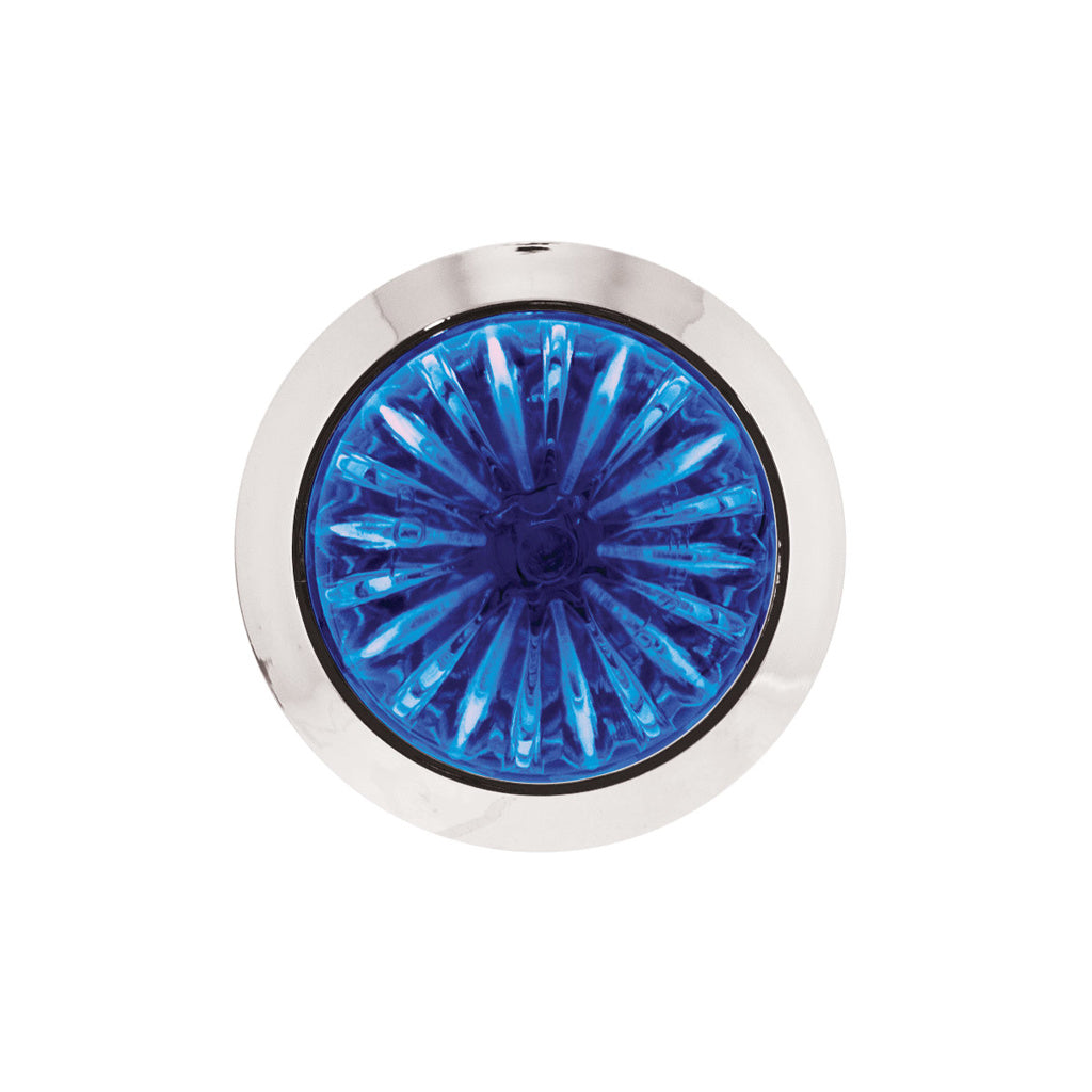 4 LED 3/4" MINI WATERMELON AMBER/BLUE LIGHT WITH CLEAR LENS (CLEARANCE/MARKER)