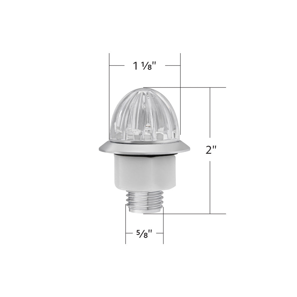 4 LED 3/4" MINI WATERMELON AMBER/BLUE LIGHT WITH CLEAR LENS (CLEARANCE/MARKER)