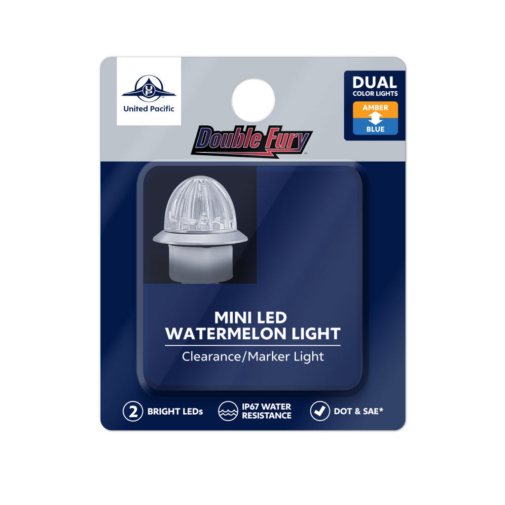 4 LED 3/4" MINI WATERMELON AMBER/BLUE LIGHT WITH CLEAR LENS (CLEARANCE/MARKER)