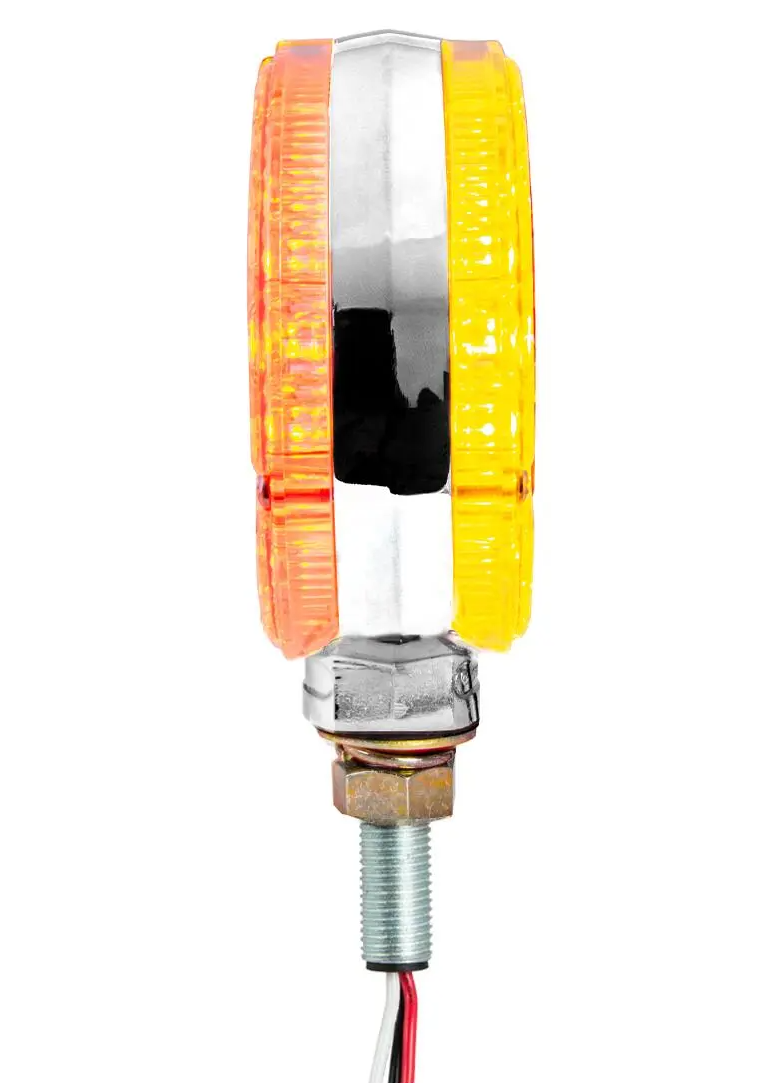4″ Double Face High Power Pearl LED Pedestal Light Clear Lens Red/Amber LED