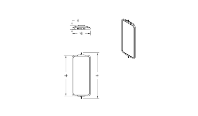 7" X 16" 18 LED 430 Stainless Steel West Coast Mirror - Non-Heated