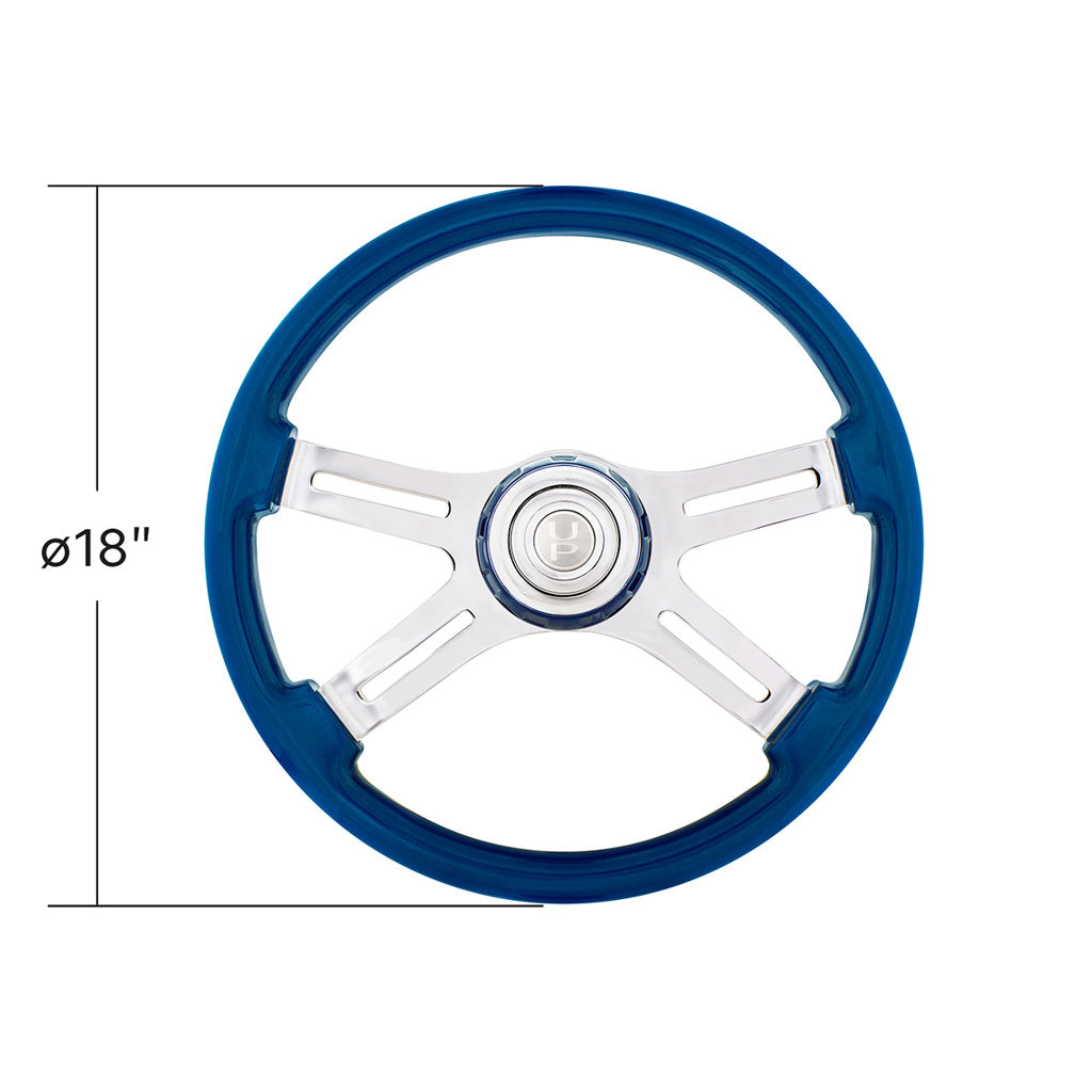 18" 4 Spoke Steering Wheel With Color Matching Horn Bezel