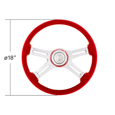 18" 4 Spoke Steering Wheel With Color Matching Horn Bezel
