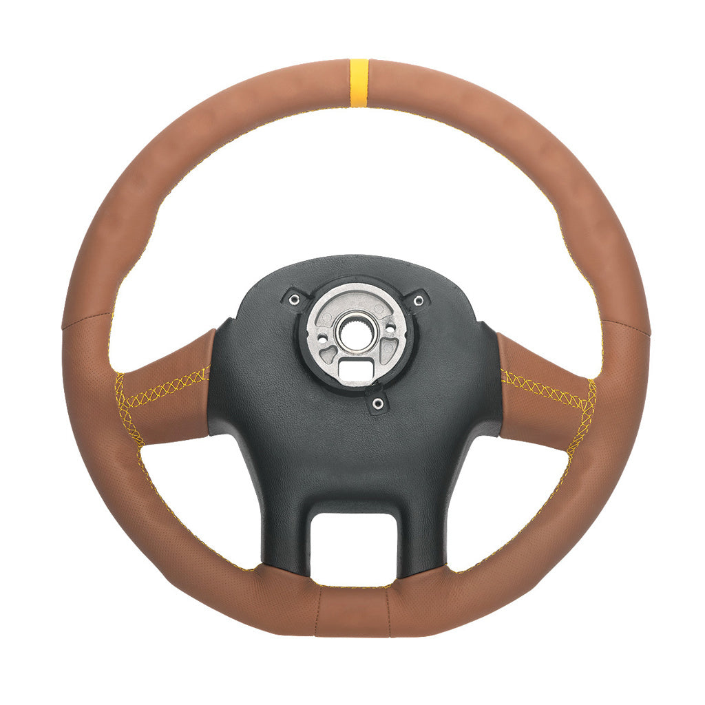18" YourGrip GT PRO Leather Steering Wheel For 2012-2021 Peterbilt 579 & 2013-2021 Kenworth T680-Brown