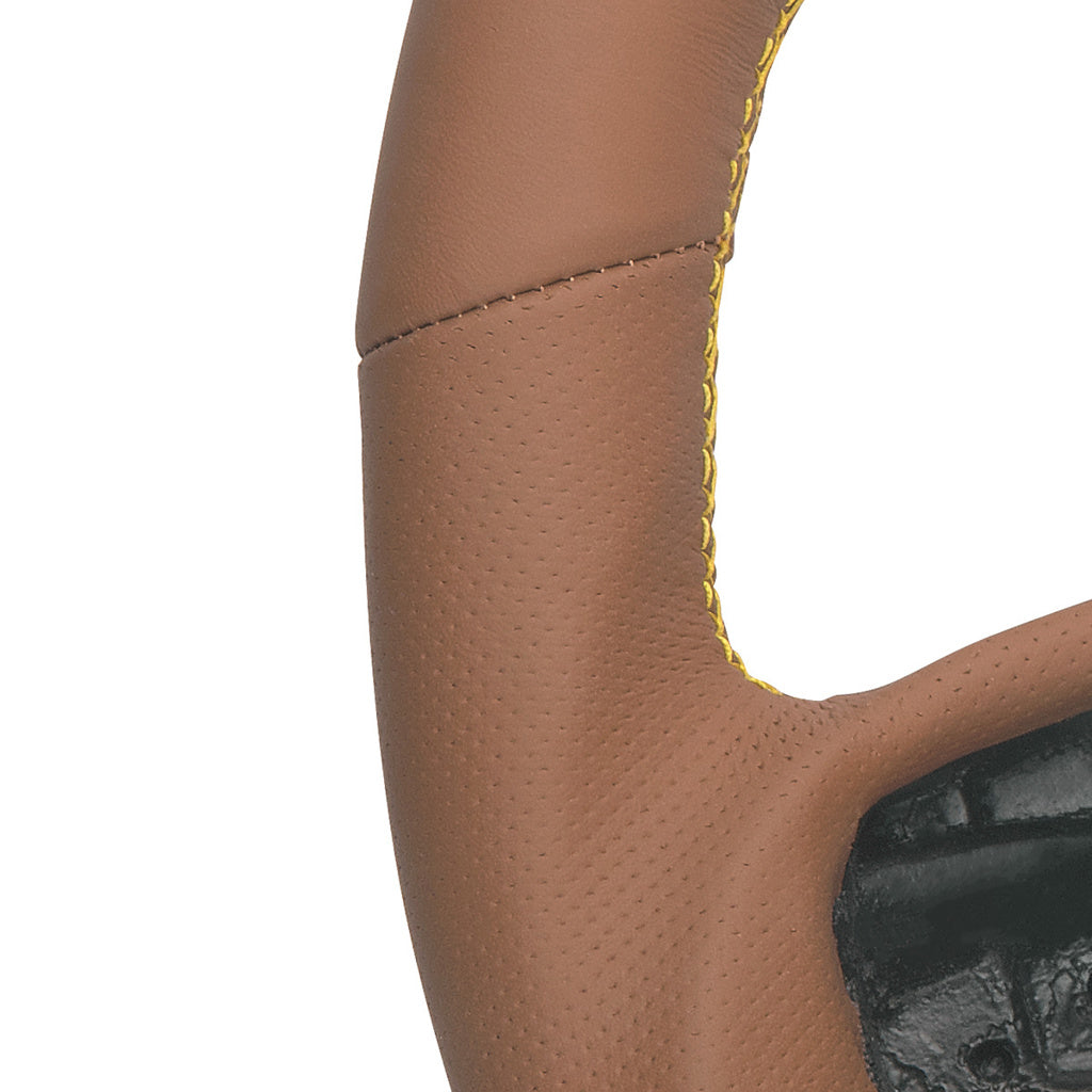 18" YourGrip GT PRO Leather Steering Wheel For 2012-2021 Peterbilt 579 & 2013-2021 Kenworth T680-Brown