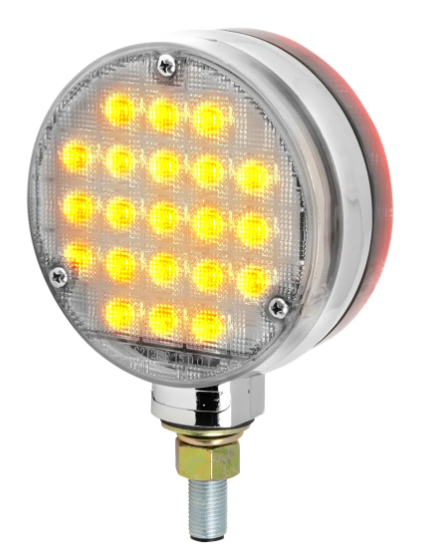 4″ DOUBLE FACE SMART DYNAMIC LED PEDESTAL LIGHT - DRIVER'S SIDE - AMBER/CLEAR RED/CLEAR
