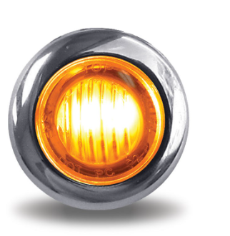 3/4" CLEAR AMBER MARKER ROUND LED LIGHT - 3 DIODES - DOUBLE FEMALE