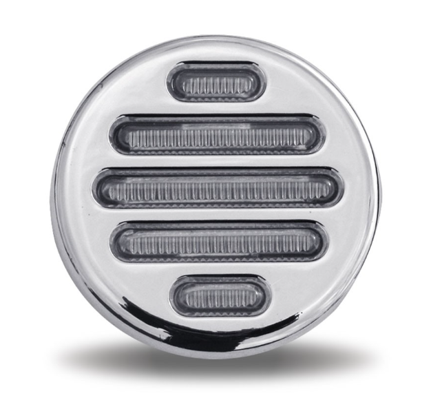 2" CLEAR AMBER MARKER FLATLINE ROUND LED LIGHT - 9 DIODES