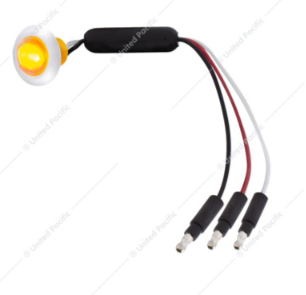 3 LED DUAL FUNCTION MINI LIGHT CLEARANCE/MARKER WITH FACETED CRYSTAL LENS-AMBER LED/AMBER LENS