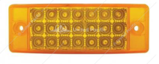 21 LED REFLECTOR RECTANGULAR LIGHT (CLEARANCE/MARKER) - AMBER LED/AMBER LENS