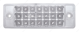 21 LED REFLECTOR RECTANGULAR LIGHT CLEARANCE/MARKER - RED LED/CLEAR LENS