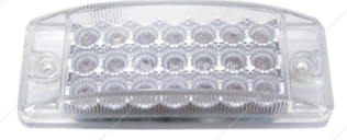 21 LED REFLECTOR RECTANGULAR LIGHT CLEARANCE/MARKER - RED LED/CLEAR LENS