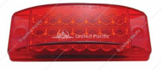 21 LED REFLECTOR RECTANGULAR LIGHT CLEARANCE/MARKER - RED LED/RED LENS