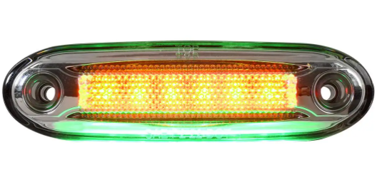 LED SIDE MARKER LIGHT W/ UNDER GLOW EFFECT AMBER LENS/GREEN UNDERGLOW