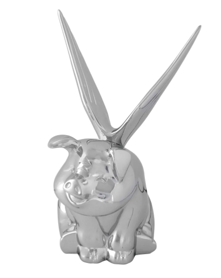 WINGED PIG HOOD ORNAMENT - CHROME DIE CAST