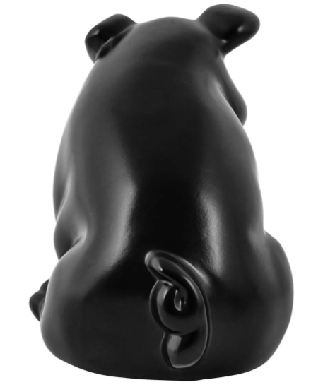 SMILING PIG HOOD ORNAMENT - MATTE BLACK