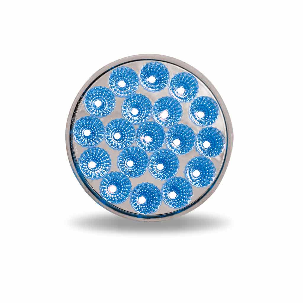 4″ Amber Marker to Blue Auxiliary Round LED Light – 19 Diodes