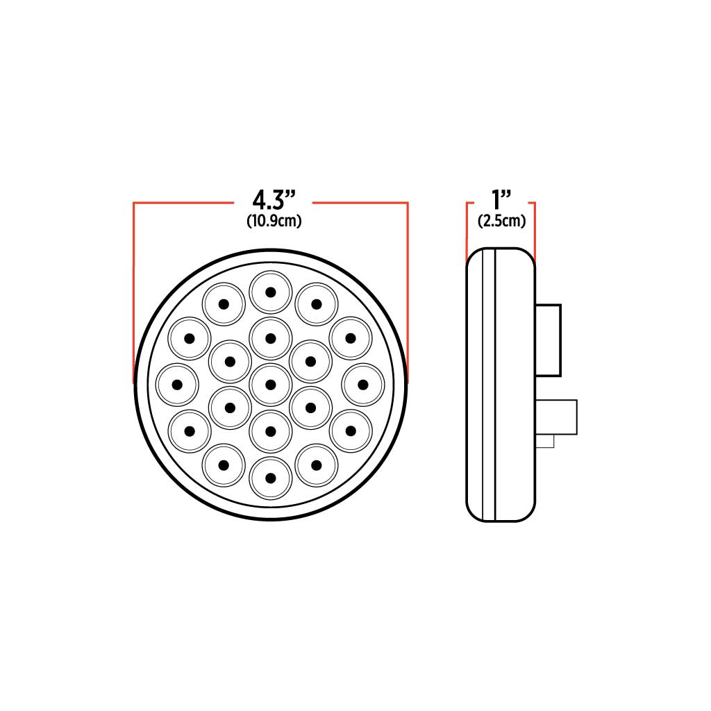 4″ Amber Marker to Blue Auxiliary Round LED Light – 19 Diodes