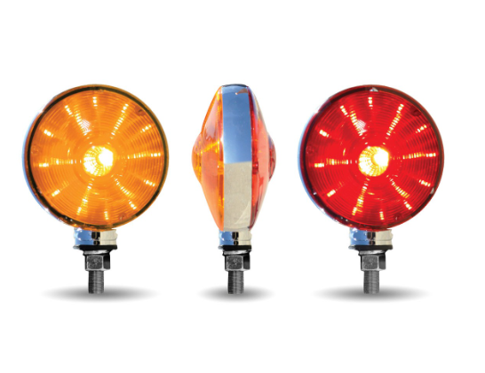Amber/Red Turn & Marker Double Face Round LED Light - 38 Diodes