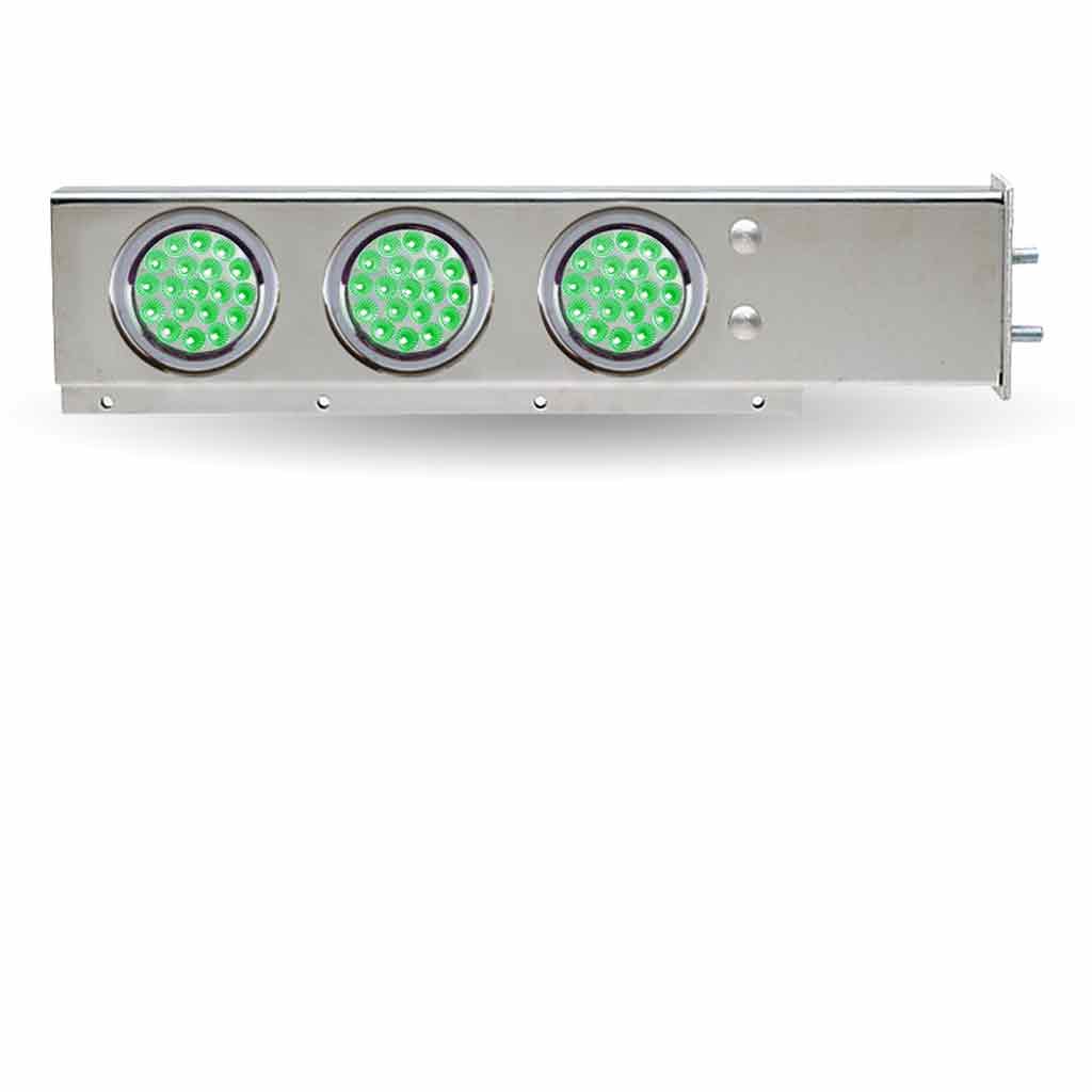 30″ Dual LED Mud Flap Hangers – 2 1/2″ Bolt Spacing | 4″ Dual LEDs (Clear Lens) | Stainless Steel