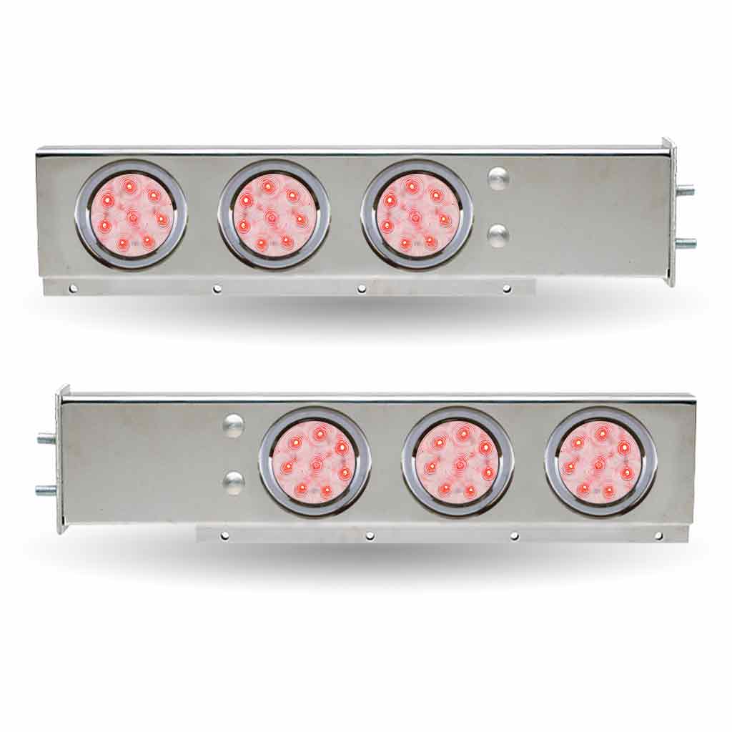 30″ LED Mud Flap Hangers – 2 1/2″ Bolt Spacing | 4″ LEDs| Stainless Steel