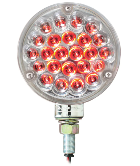 Red/Clear 4" Single Face Pearl LED Pedestal Light