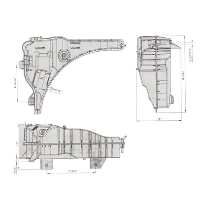 Pressurized Coolant Reservoir & Coolant Level Sensor For 2008-2017 Freightliner Cascadia
