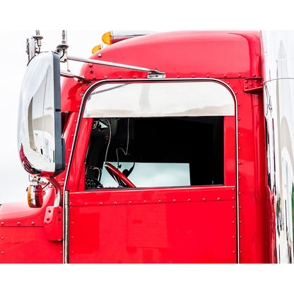 Stainless 7" Chopped Window Trim For 2005+ Peterbilt 379/386/389