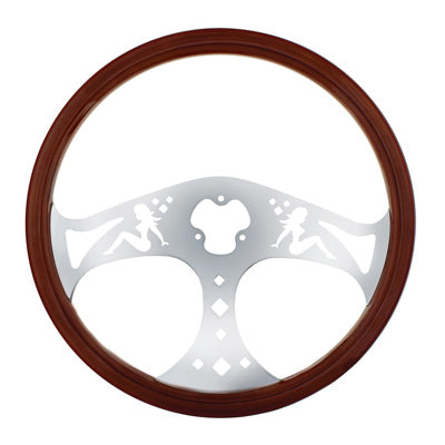 18" Chrome Lady Steering Wheel