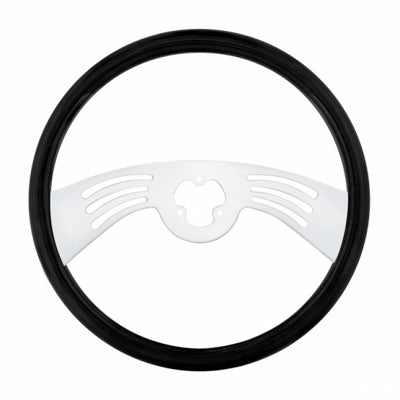 18" Carbon Black Steering Wheel - 2 Spoke
