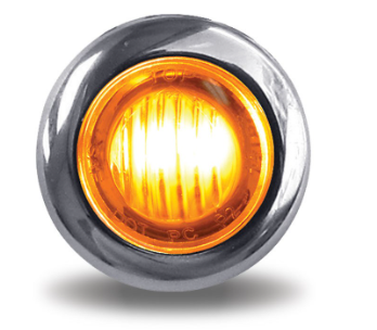 3/4" AMBER MARKER ROUND LED LIGHT - 3 DIODES - DOUBLE MALE