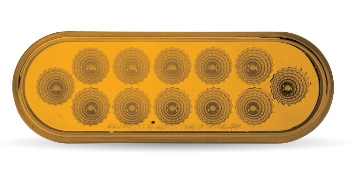 AMBER TURN & MARKER OVAL LED LIGHT - 12 DIODES