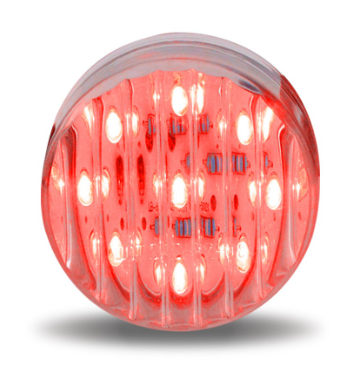 2" CLEAR RED MARKER ROUND LED LIGHT - 9 DIODES
