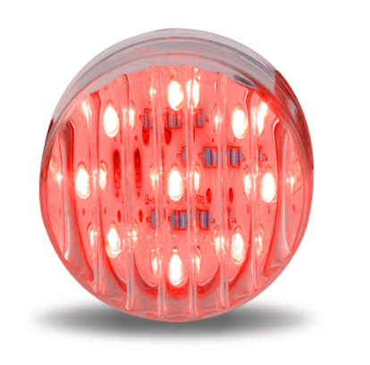2.5" CLEAR RED MARKER ROUND LED LIGHT - 13 DIODES