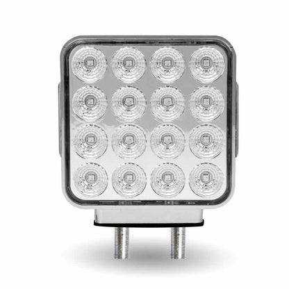 Amber/Red Turn & Marker Square Reflector Double Face LED Light – Double Post | 38 Diodes | Clear Lens