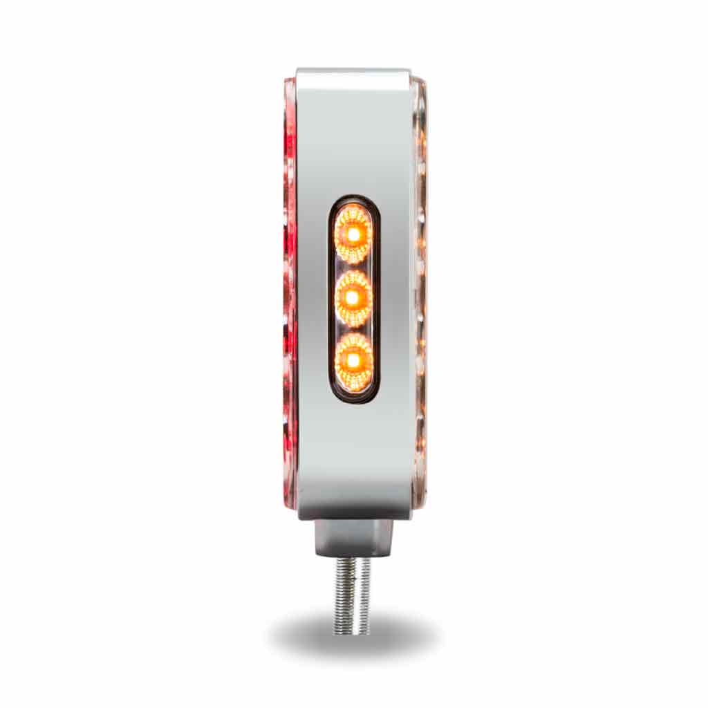 Amber/Red Turn & Marker Square Reflector Double Face LED Light – Double Post | 38 Diodes | Clear Lens