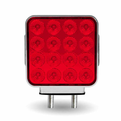 Amber/Red Turn & Marker Square Reflector Double Face LED Light – Double Post | 38 Diodes | Amber/Red Lens