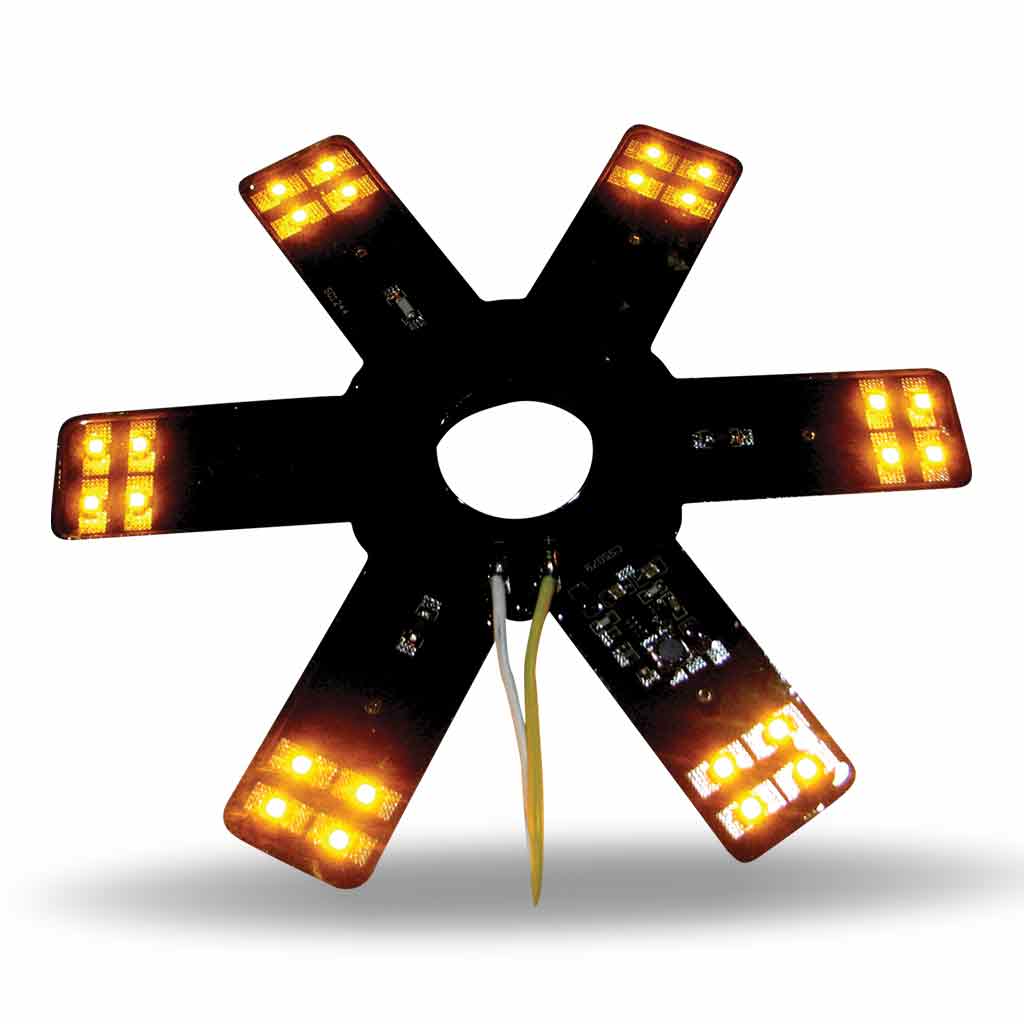 8″ Amber Auxiliary Star LED Light for 15″ Donaldson/Vortox Air Cleaners 24 Diodes