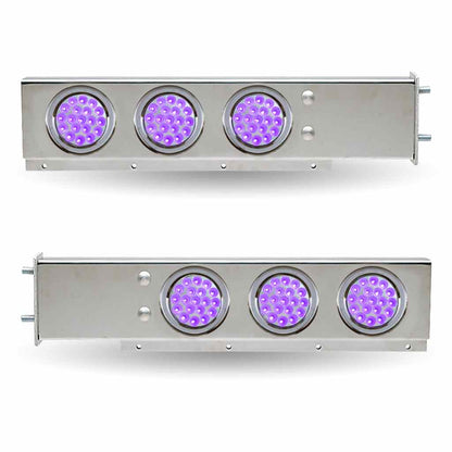 30″ Dual LED Mud Flap Hangers – 3 3/4″ Bolt Spacing | 4″ Color Changing LEDs (Clear Lens) | Stainless Steel