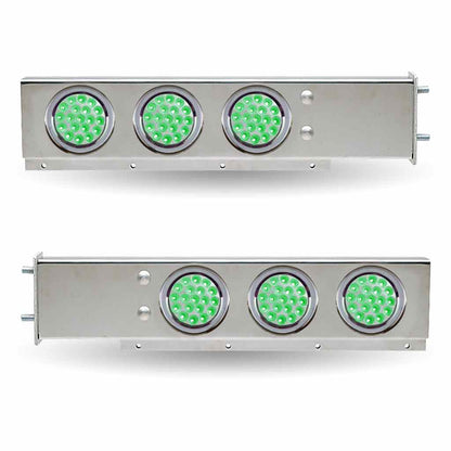 30″ Dual LED Mud Flap Hangers – 3 3/4″ Bolt Spacing | 4″ Color Changing LEDs (Clear Lens) | Stainless Steel