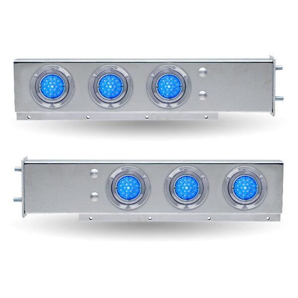 30″ Dual LED Mud Flap Hangers – 3 3/4″ Bolt Spacing | Star-Burst Watermelon LEDs (Clear Lens)