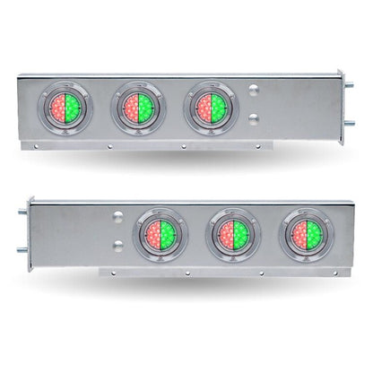 30″ Dual LED Mud Flap Hangers – 3 3/4″ Bolt Spacing | Star-Burst Watermelon LEDs (Clear Lens)